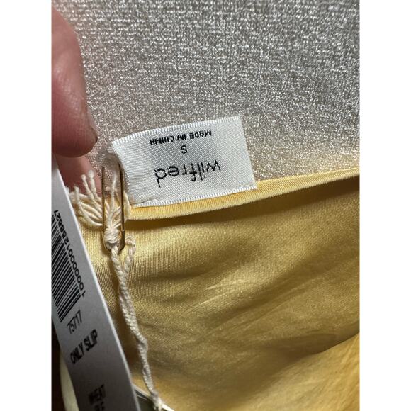 NWT ARITIZIA WILFRED ONLY Butter Yellow Slip Dress in SZ Small Petite - Picture 7 of 8